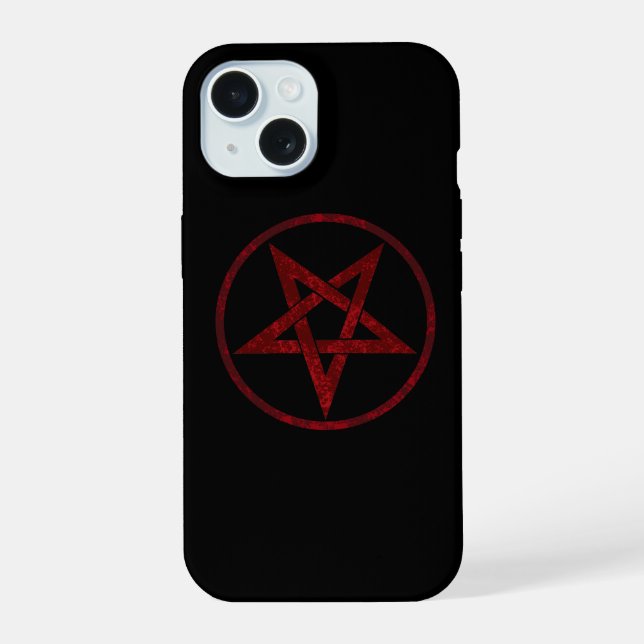 Red Devil Pentagram iPhone 15 Case (Back)