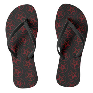 Red Devil Pentagram Jandals