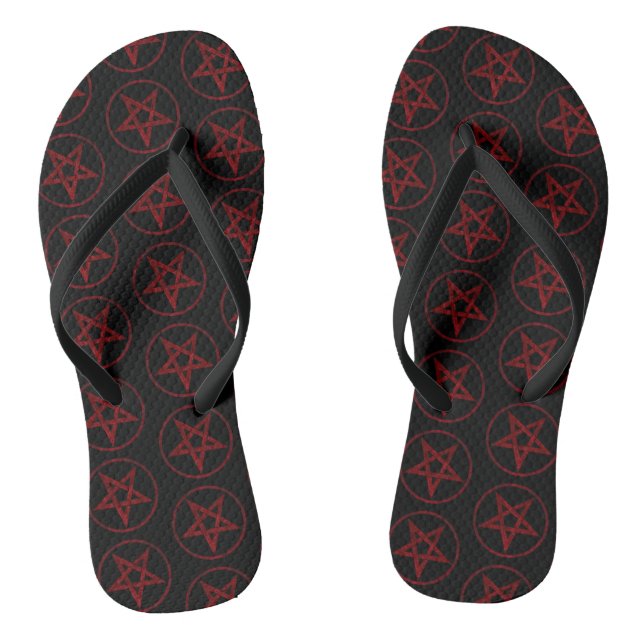 Red Devil Pentagram Jandals (Footbed)