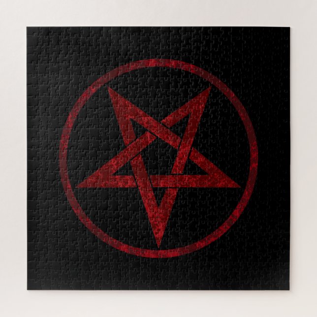 Red Devil Pentagram Jigsaw Puzzle (Vertical)