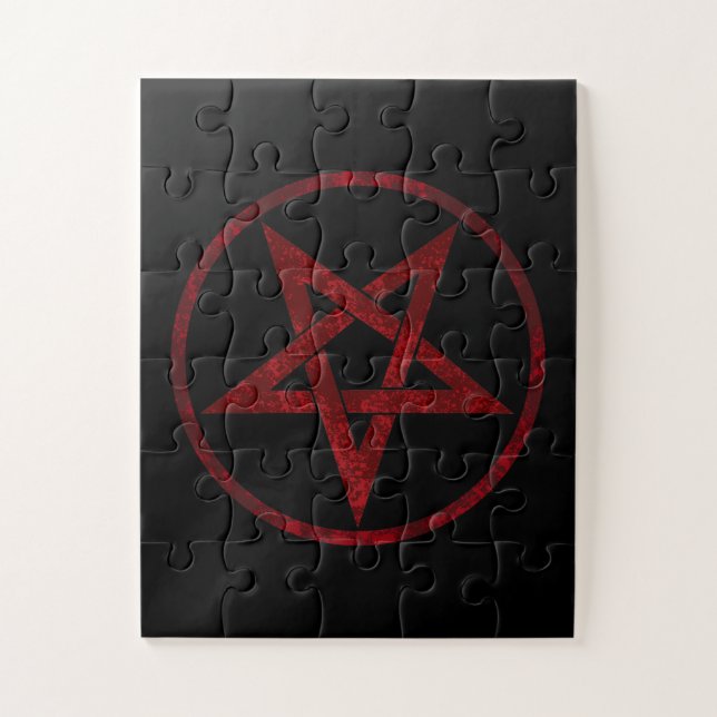 Red Devil Pentagram Jigsaw Puzzle (Vertical)