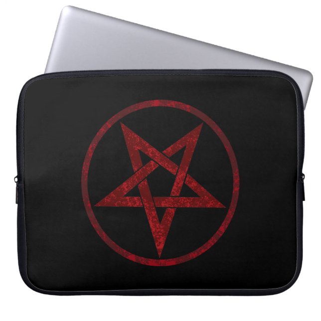 Red Devil Pentagram Laptop Sleeve (Front)