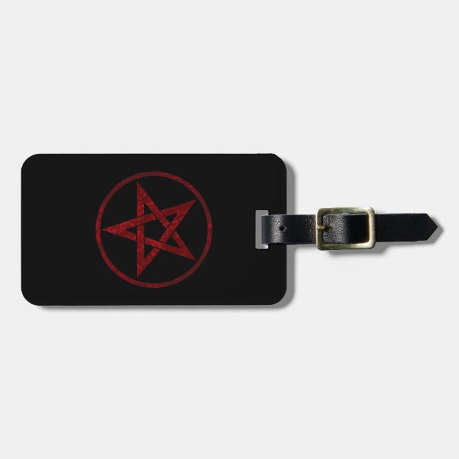 Red Devil Pentagram Luggage Tag (Front Horizontal)
