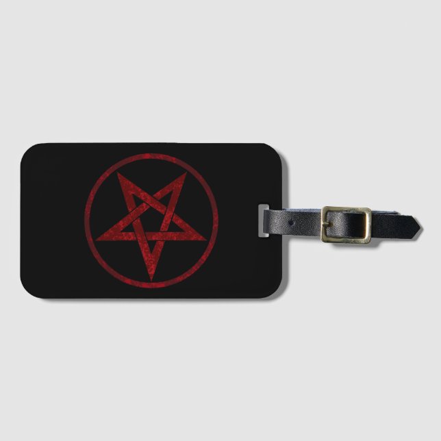 Red Devil Pentagram Luggage Tag (Front Horizontal)