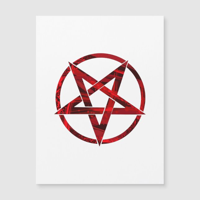 Red Devil Pentagram Magnetic Invitation (Front)