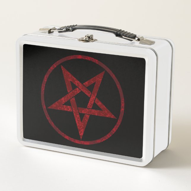 Red Devil Pentagram Metal Lunch Box (Front)