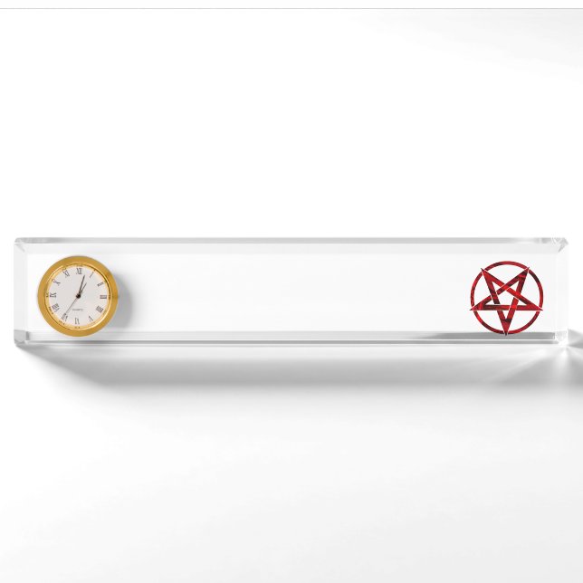 Red Devil Pentagram Nameplate (Front)