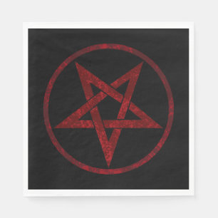 Red Devil Pentagram Napkin