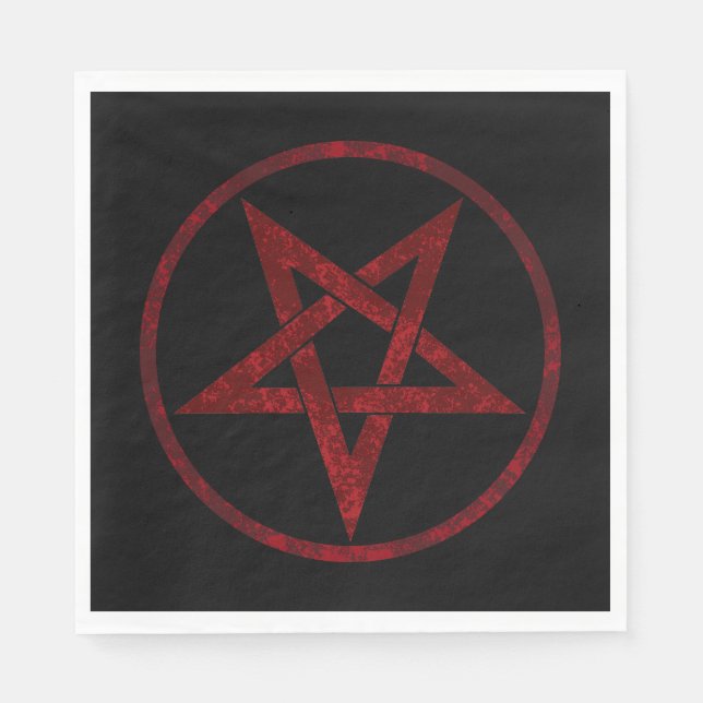 Red Devil Pentagram Napkin (Front)