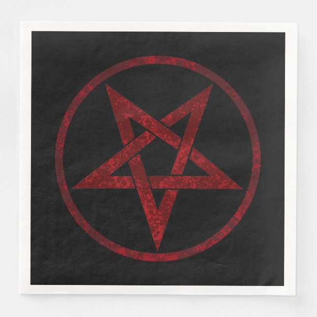 Red Devil Pentagram Napkin (Front)