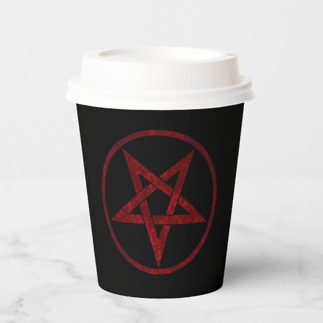 Red Devil Pentagram Paper Cups (Front)