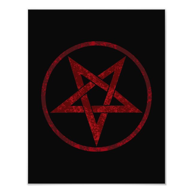 Red Devil Pentagram Photo Print (Front)