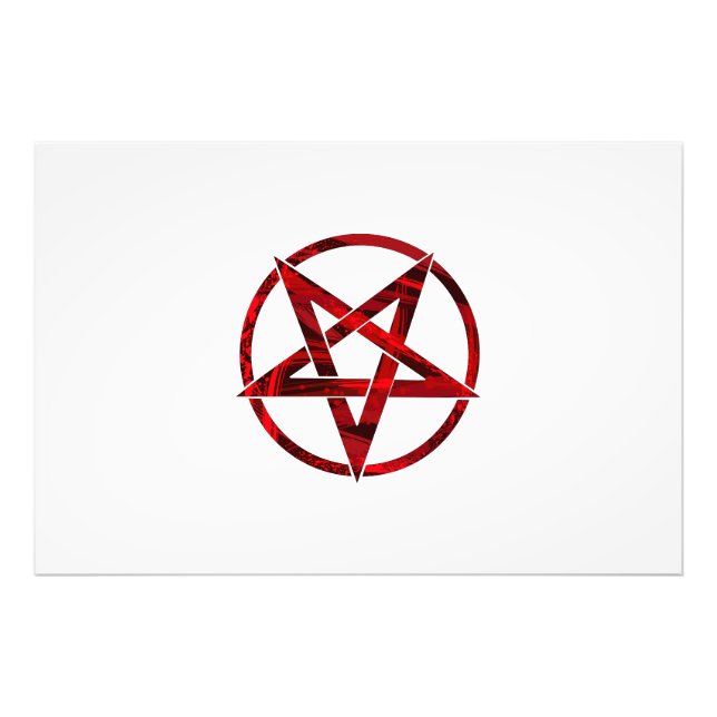 Red Devil Pentagram Photo Print (Front)