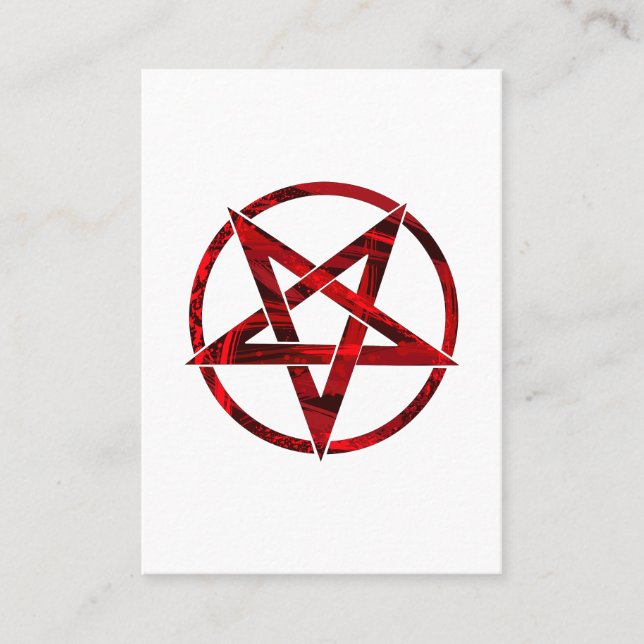Red Devil Pentagram Place Card (Front)