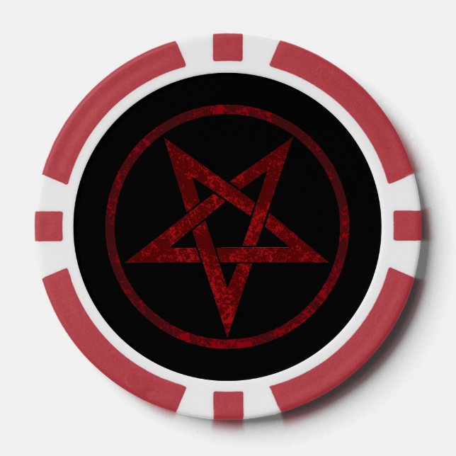 Red Devil Pentagram Poker Chips (Front)