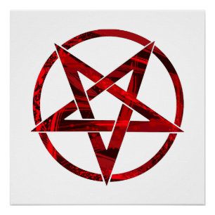 Red Devil Pentagram Poster