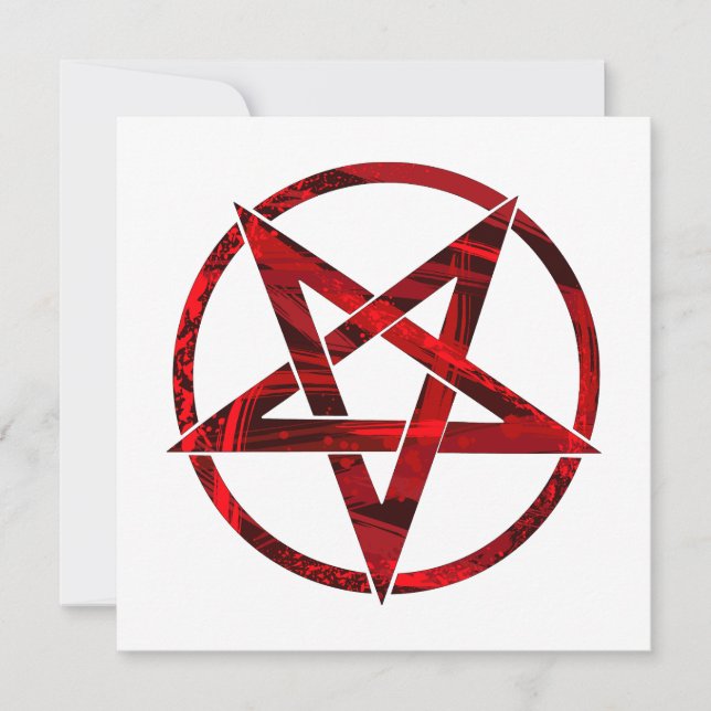 Red Devil Pentagram Save The Date (Front)