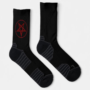 Red Devil Pentagram Socks