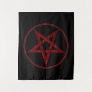 Red Devil Pentagram Tapestry