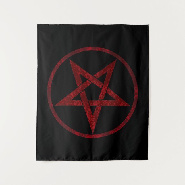 Red Devil Pentagram Tapestry (Front)