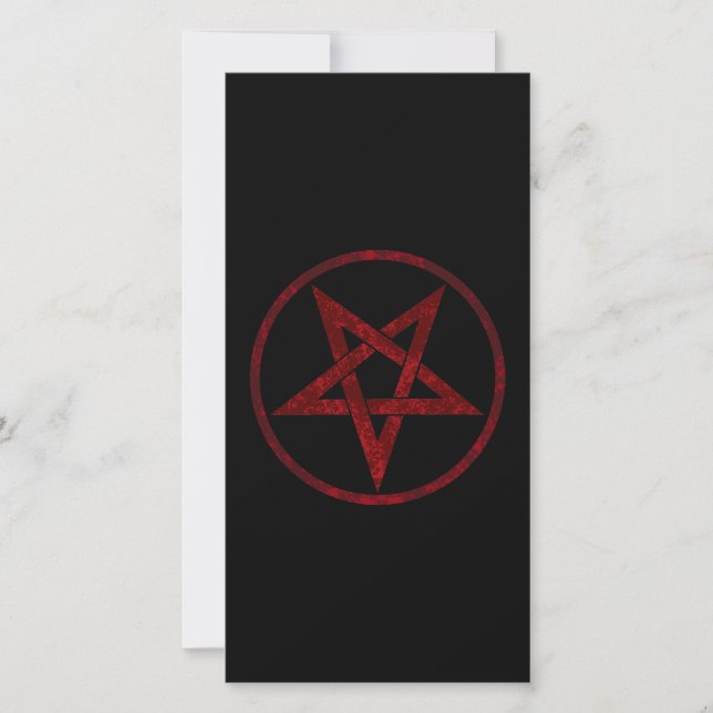 Red Devil Pentagram Thank You Card (Front)