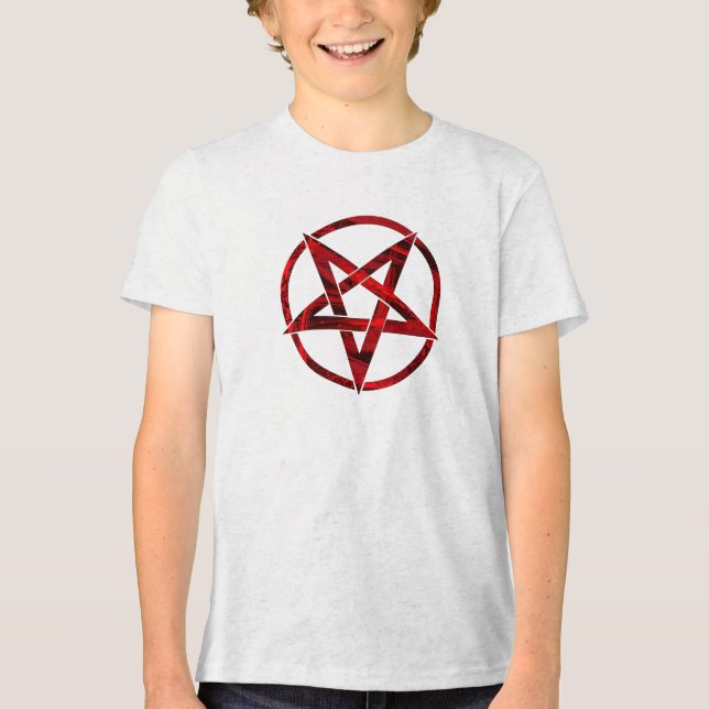 Red Devil Pentagram Tri-Blend Shirt (Front)