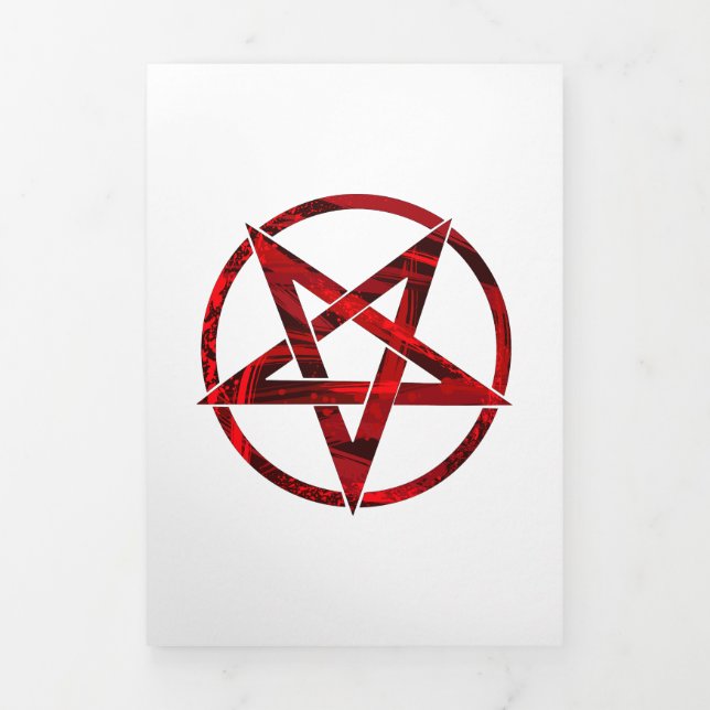 Red Devil Pentagram Tri-Fold Announcement (Cover)