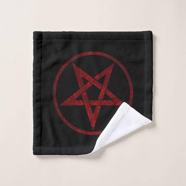 Red Devil Pentagram Wash Cloth (Wash Cloth)