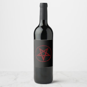 Red Devil Pentagram Wine Label