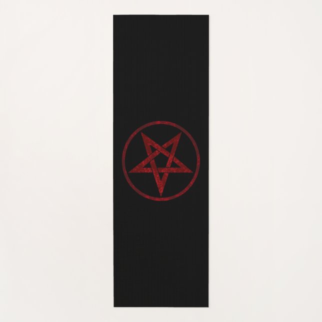 Red Devil Pentagram Yoga Mat (Front)