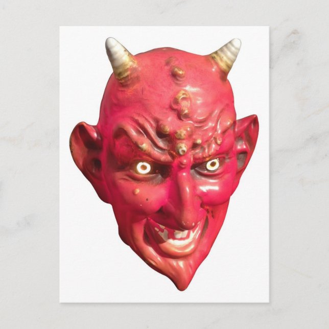 Red Devil Satan Demon Hell Horns Postcard (Front)