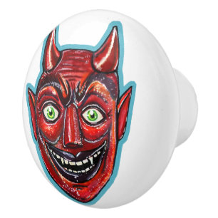 Red Devil Vintage Halloweenies Ceramic Knob
