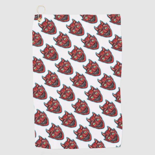 Red Devil Vintage Halloweenies  Golf Towel (Front)