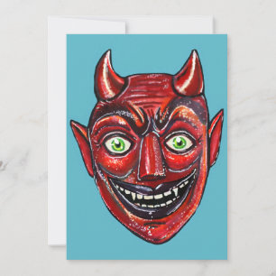 Red Devil Vintage Halloweenies  Invitation