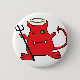 Red Devil (with Angel's crown) 6 Cm Round Badge