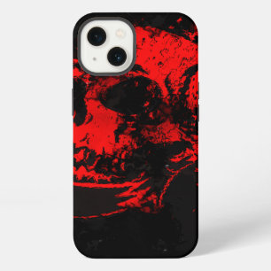 Red Devil's Skull Creepy Artwork iPhone 13 Case