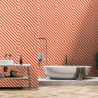 Red Diagonal Stripe Wallpaper