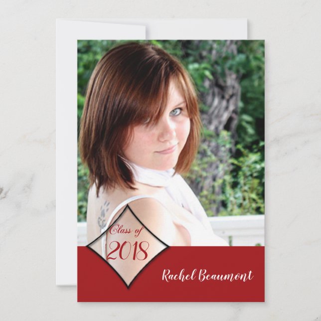 Red Diamond Class Graduation Announcement (Front)