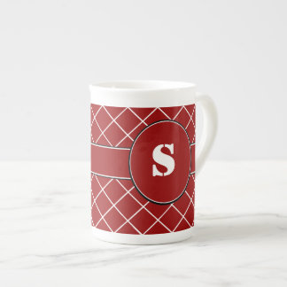 Red Diamond Monogrammed Bone China Mug