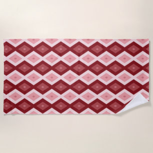 Red diamond pattern beach towel