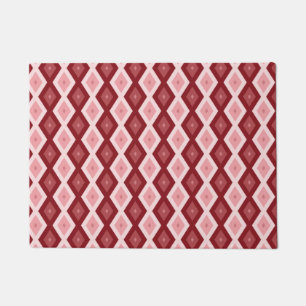 Red diamond pattern doormat