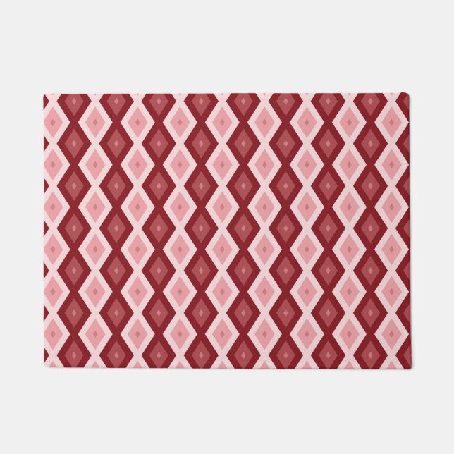 Red diamond pattern doormat (Front)