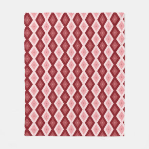Red diamond pattern fleece blanket
