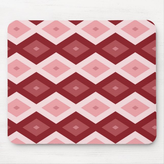 Red diamond pattern mouse pad (Front)