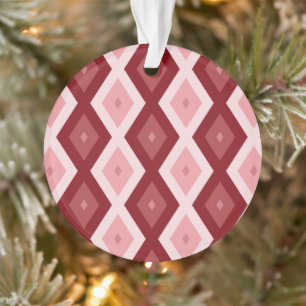 Red diamond pattern ornament