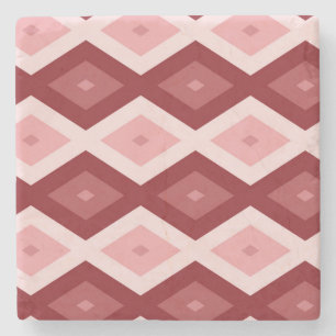 Red diamond pattern stone coaster