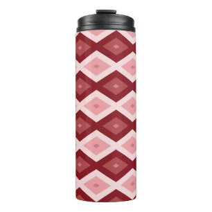 Red diamond pattern thermal tumbler