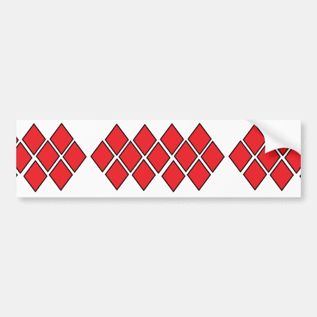 Red diamond shapes bumper sticker (Front)