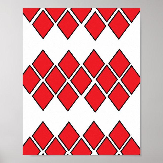 Red diamond shapes poster (Front)