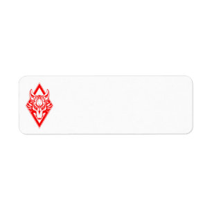 Red Diamond Wolf Face Graphic
